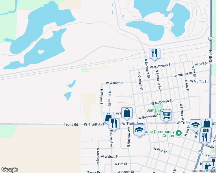 map of restaurants, bars, coffee shops, grocery stores, and more near 1625 North Birren Street in Chillicothe