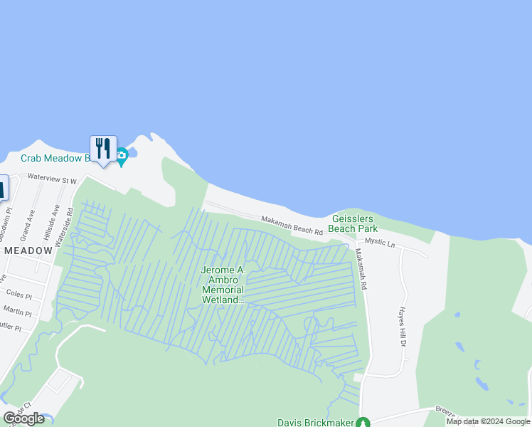 map of restaurants, bars, coffee shops, grocery stores, and more near 36 Makamah Beach Road in Northport