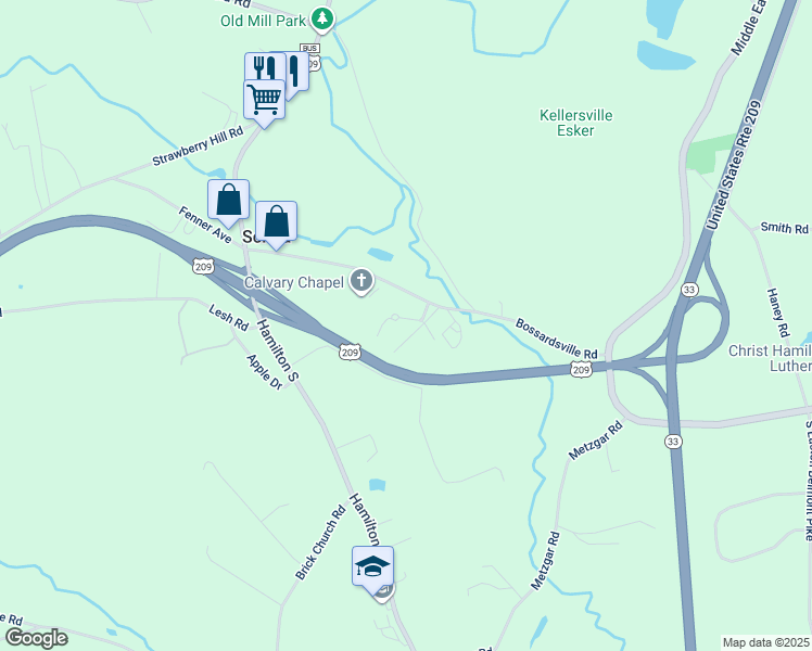 map of restaurants, bars, coffee shops, grocery stores, and more near 123 Sciota Garden Road in Sciota