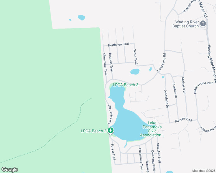 map of restaurants, bars, coffee shops, grocery stores, and more near 4 Cheemaun Trail in Ridge