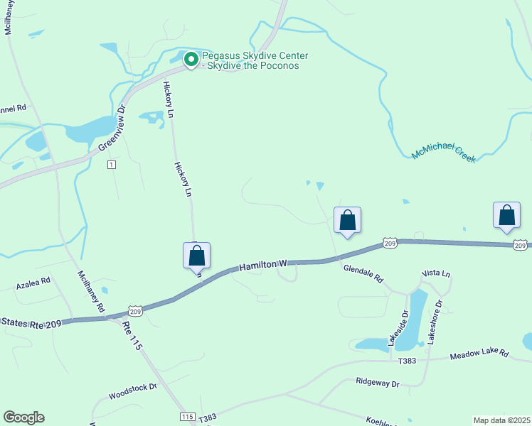 map of restaurants, bars, coffee shops, grocery stores, and more near 845 Keene Way in Stroudsburg