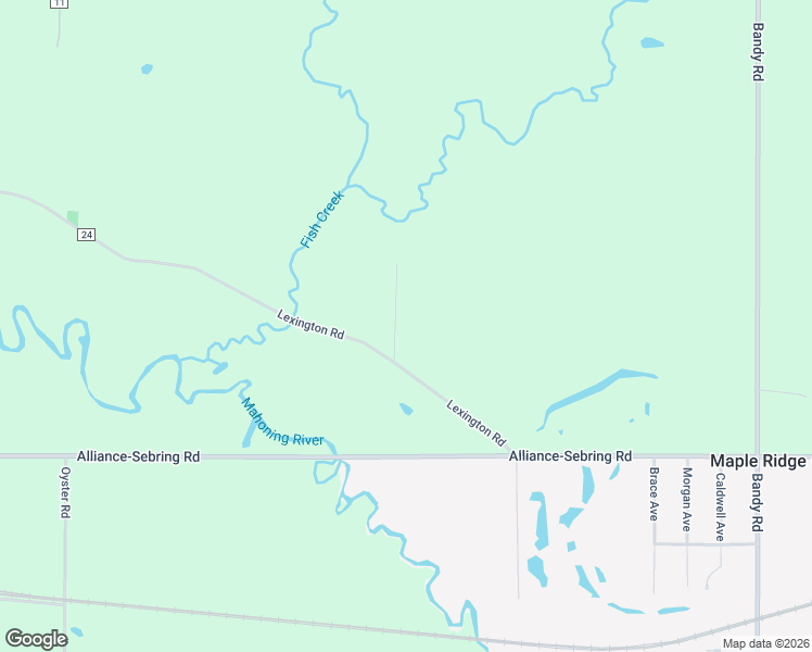 map of restaurants, bars, coffee shops, grocery stores, and more near 13233 Fish Creek Road in Alliance