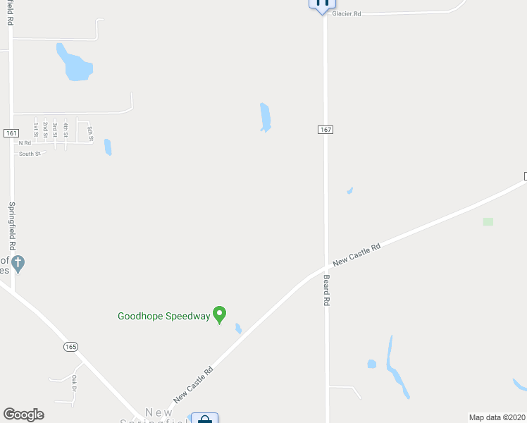 map of restaurants, bars, coffee shops, grocery stores, and more near in New Springfield