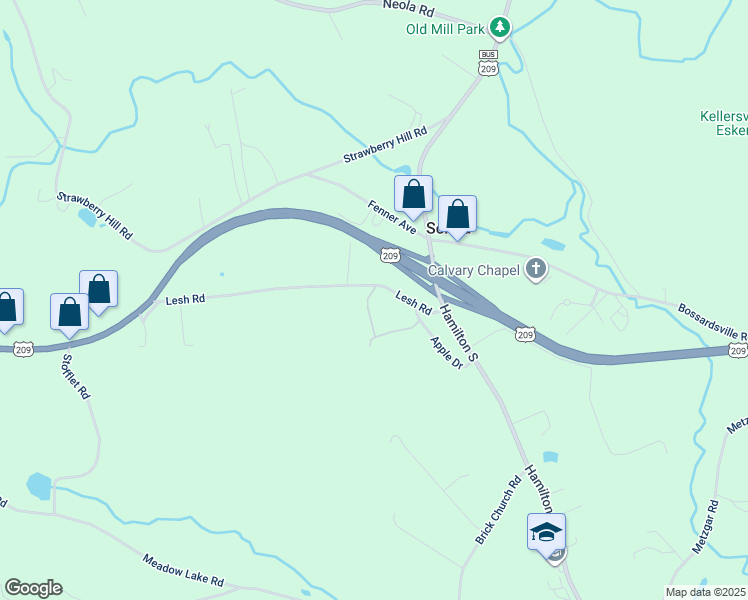 map of restaurants, bars, coffee shops, grocery stores, and more near 204 Lesh Road in Sciota