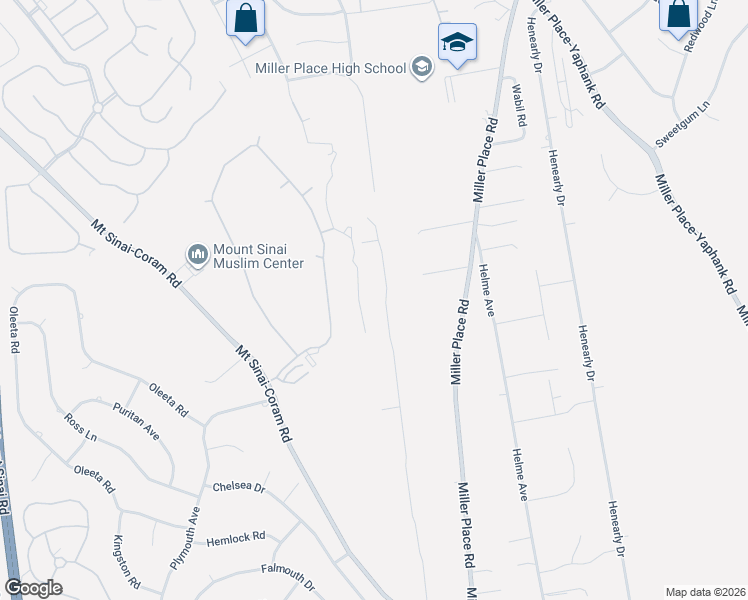 map of restaurants, bars, coffee shops, grocery stores, and more near 79 Imperial Drive in Miller Place