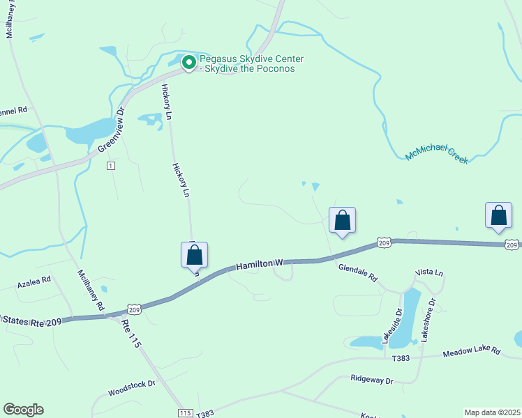 map of restaurants, bars, coffee shops, grocery stores, and more near 845 Keene Way in Stroudsburg