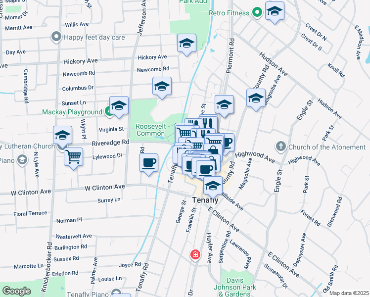 map of restaurants, bars, coffee shops, grocery stores, and more near 428 Tenafly Road in Tenafly