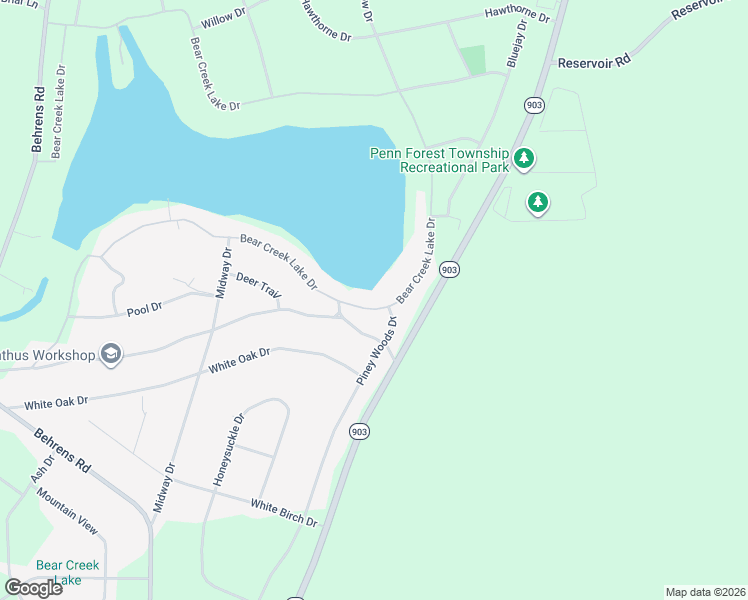 map of restaurants, bars, coffee shops, grocery stores, and more near 89 Bear Creek Lake Dr in Jim Thorpe