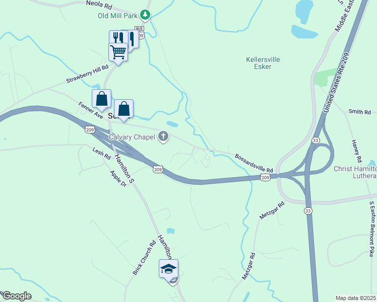 map of restaurants, bars, coffee shops, grocery stores, and more near 112 Sciota Garden Road in Sciota