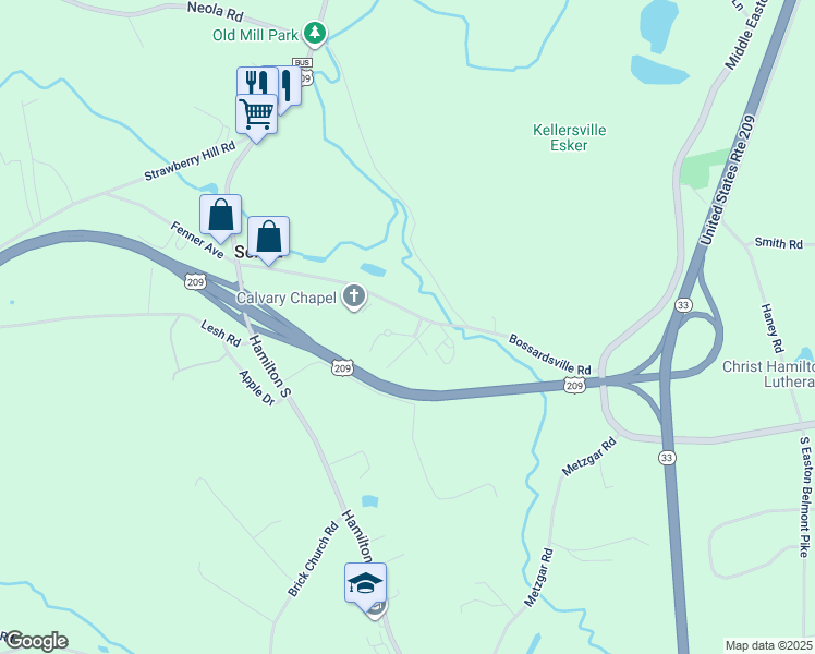 map of restaurants, bars, coffee shops, grocery stores, and more near 112 Sciota Garden Road in Sciota