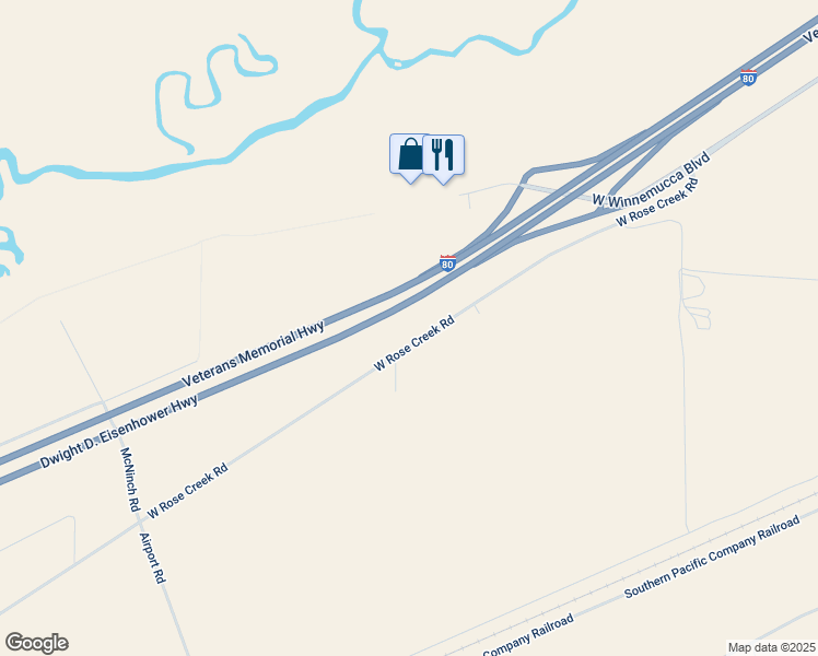 map of restaurants, bars, coffee shops, grocery stores, and more near 5535 West Rose Creek Road in Winnemucca