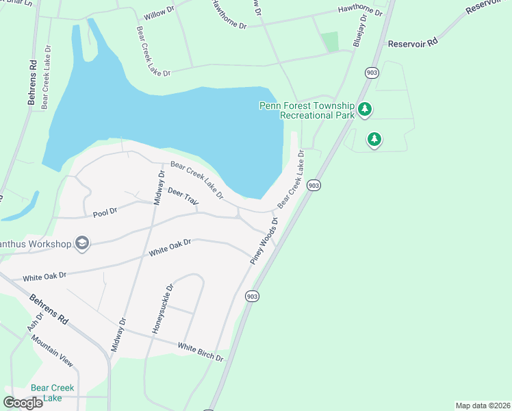 map of restaurants, bars, coffee shops, grocery stores, and more near 89 Bear Creek Lake Dr in Jim Thorpe