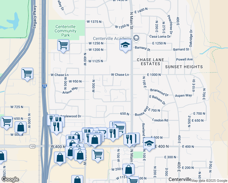 map of restaurants, bars, coffee shops, grocery stores, and more near 914 Daniels Drive in Centerville