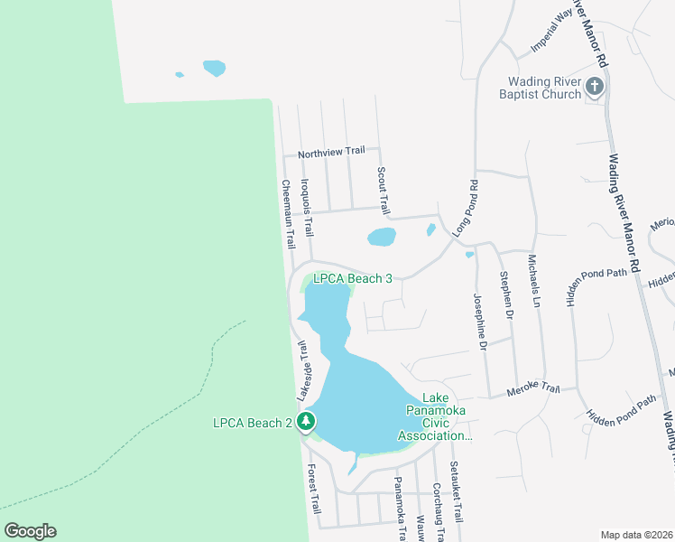 map of restaurants, bars, coffee shops, grocery stores, and more near 249 Lakeside Trail in Ridge