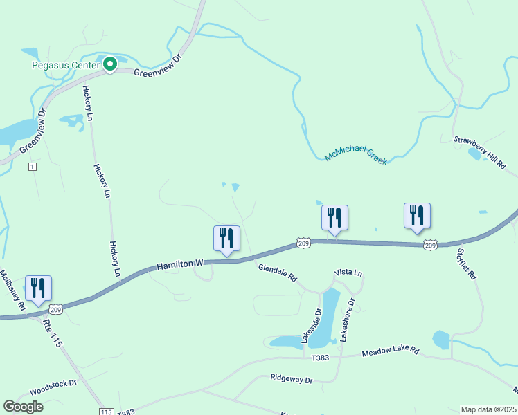 map of restaurants, bars, coffee shops, grocery stores, and more near 740 Glen Lane in Effort