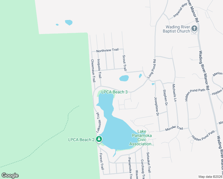 map of restaurants, bars, coffee shops, grocery stores, and more near 249 Lakeside Trail in Ridge