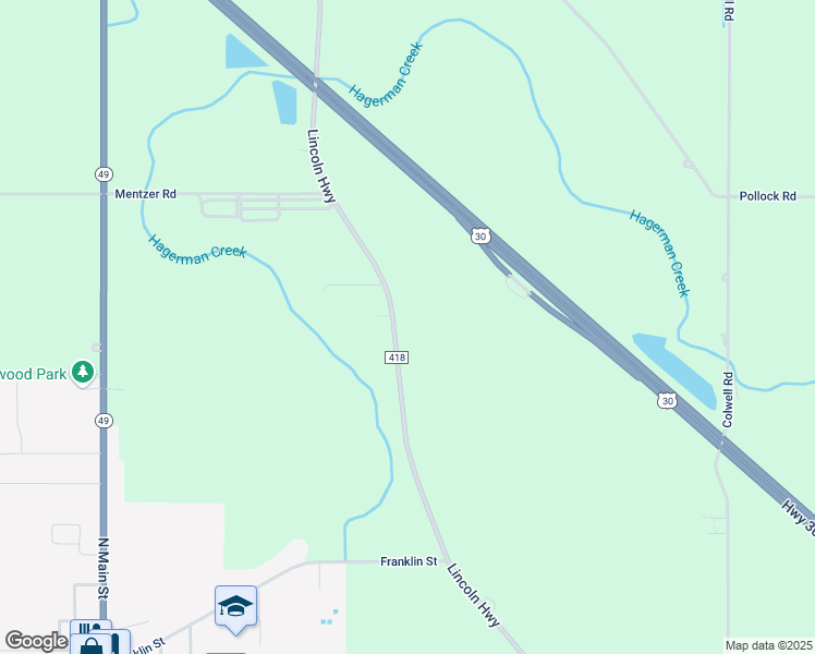 map of restaurants, bars, coffee shops, grocery stores, and more near 6577 Lincoln Highway in Convoy