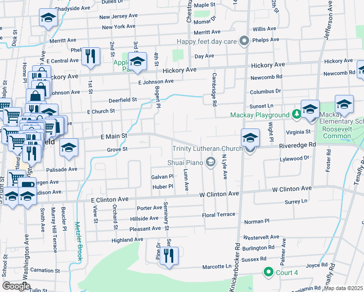 map of restaurants, bars, coffee shops, grocery stores, and more near 13 Lunn Avenue in Bergenfield