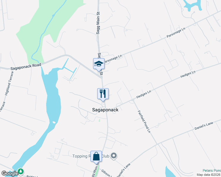 map of restaurants, bars, coffee shops, grocery stores, and more near 493 Sagg Main Street in Sagaponack