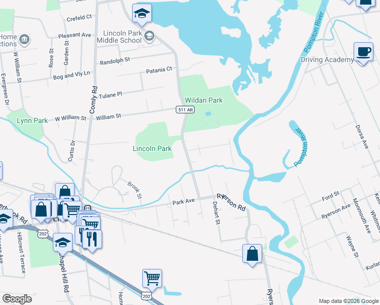 map of restaurants, bars, coffee shops, grocery stores, and more near 219 Ryerson Road in Lincoln Park