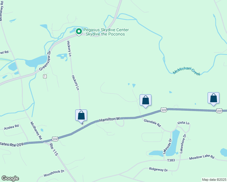 map of restaurants, bars, coffee shops, grocery stores, and more near 838 Keene Way in Stroudsburg