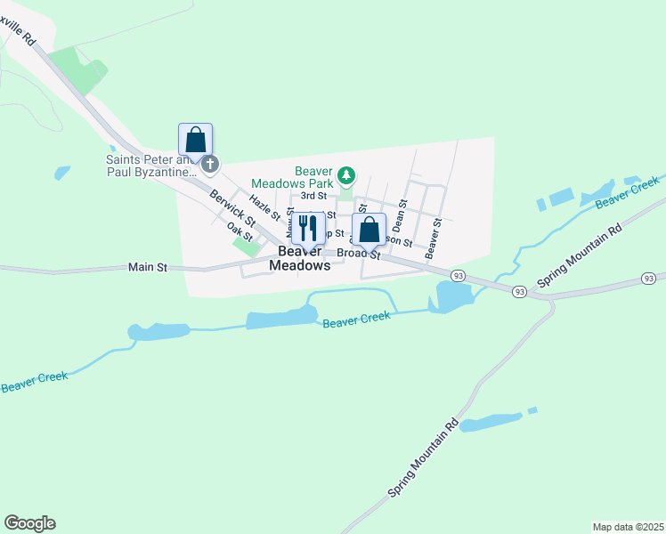 map of restaurants, bars, coffee shops, grocery stores, and more near 22 Penrose Street in Beaver Meadows