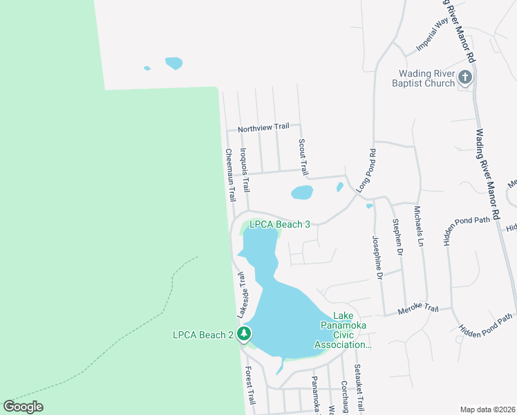 map of restaurants, bars, coffee shops, grocery stores, and more near 229 Lakeside Trail in Ridge