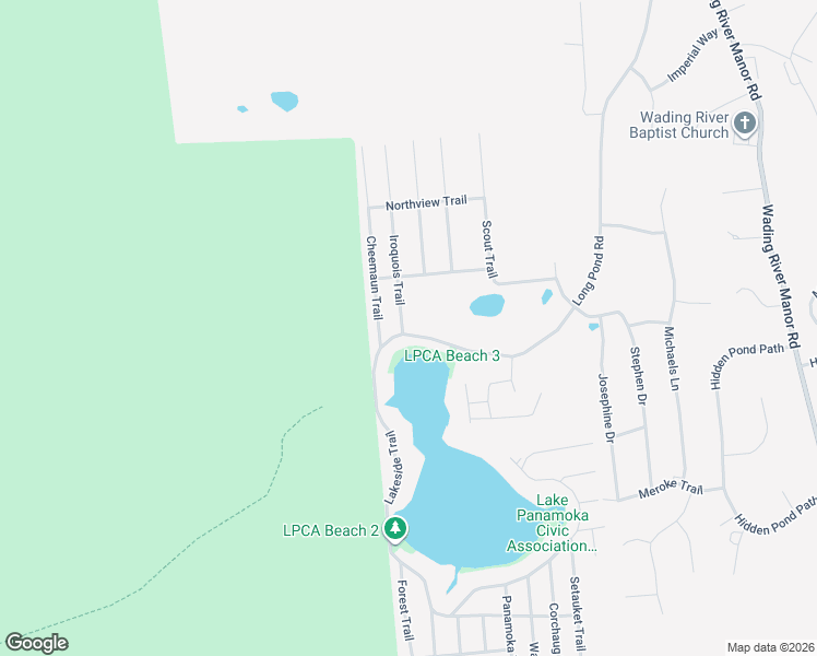 map of restaurants, bars, coffee shops, grocery stores, and more near 229 Lakeside Trail in Ridge