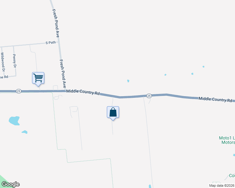 map of restaurants, bars, coffee shops, grocery stores, and more near 4184 Middle Country Road in Calverton