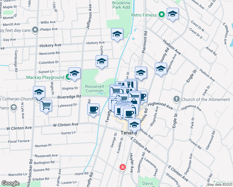map of restaurants, bars, coffee shops, grocery stores, and more near 428 Tenafly Road in Tenafly