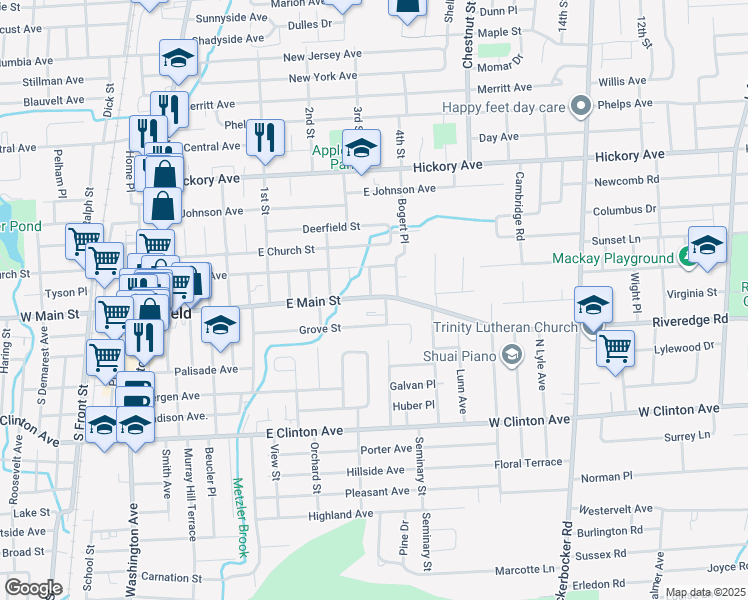 map of restaurants, bars, coffee shops, grocery stores, and more near 18 Bogert Place in Bergenfield