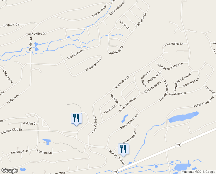 map of restaurants, bars, coffee shops, grocery stores, and more near 32 Pine Valley Lane in Luzerne County