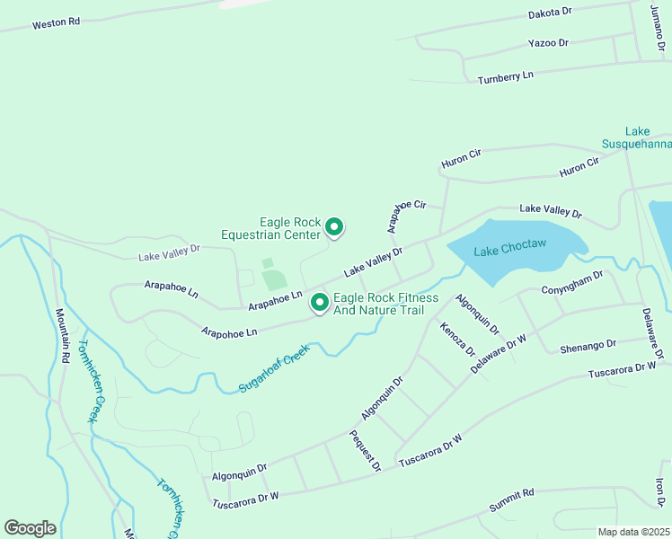 map of restaurants, bars, coffee shops, grocery stores, and more near 525 Lake Valley Drive in Hazleton