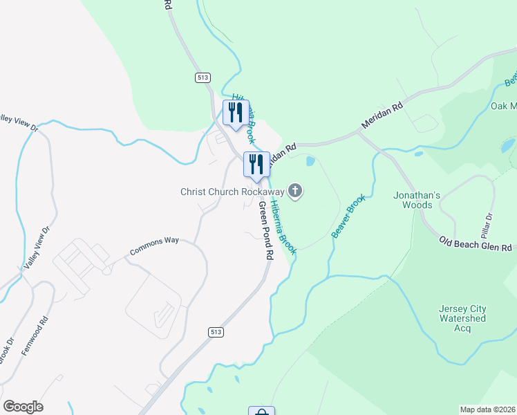 map of restaurants, bars, coffee shops, grocery stores, and more near 169 Green Pond Road in Rockaway