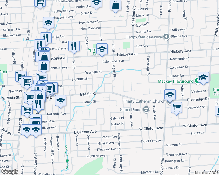 map of restaurants, bars, coffee shops, grocery stores, and more near 18 Bogert Place in Bergenfield