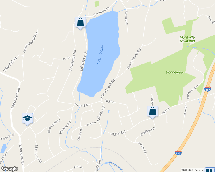 map of restaurants, bars, coffee shops, grocery stores, and more near 8 Stony Brook Road in Montville