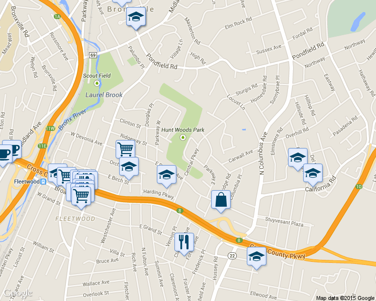map of restaurants, bars, coffee shops, grocery stores, and more near 40 Rhynas Drive in Mount Vernon