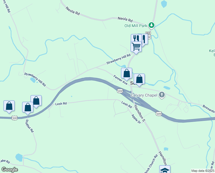 map of restaurants, bars, coffee shops, grocery stores, and more near 193 Lesh Road in Sciota