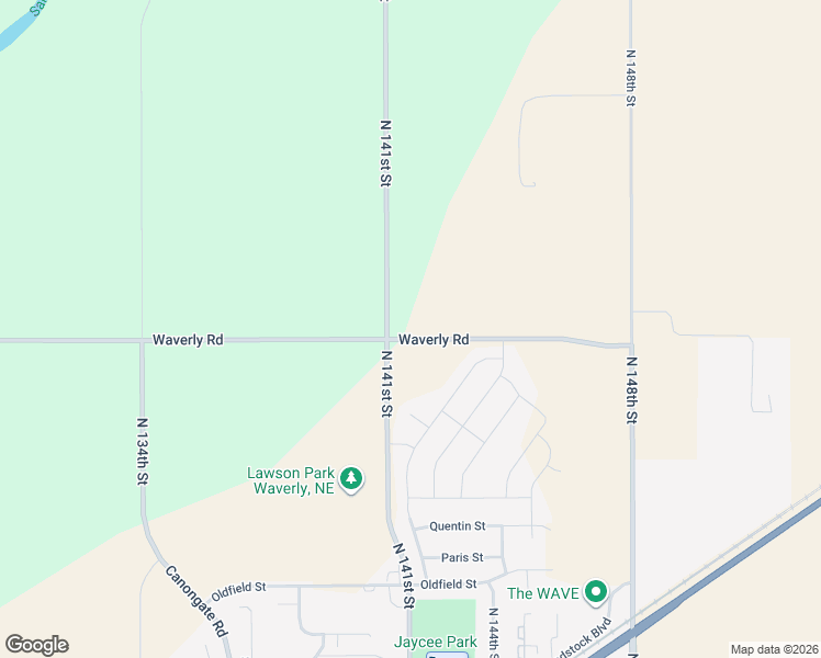 map of restaurants, bars, coffee shops, grocery stores, and more near 14101-14799 Waverly Road in Waverly