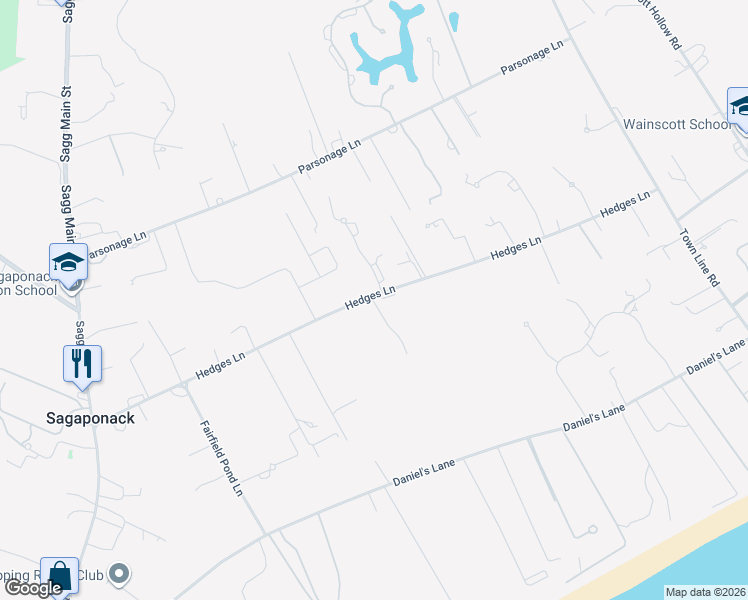 map of restaurants, bars, coffee shops, grocery stores, and more near 705 Hedges Lane in Sagaponack