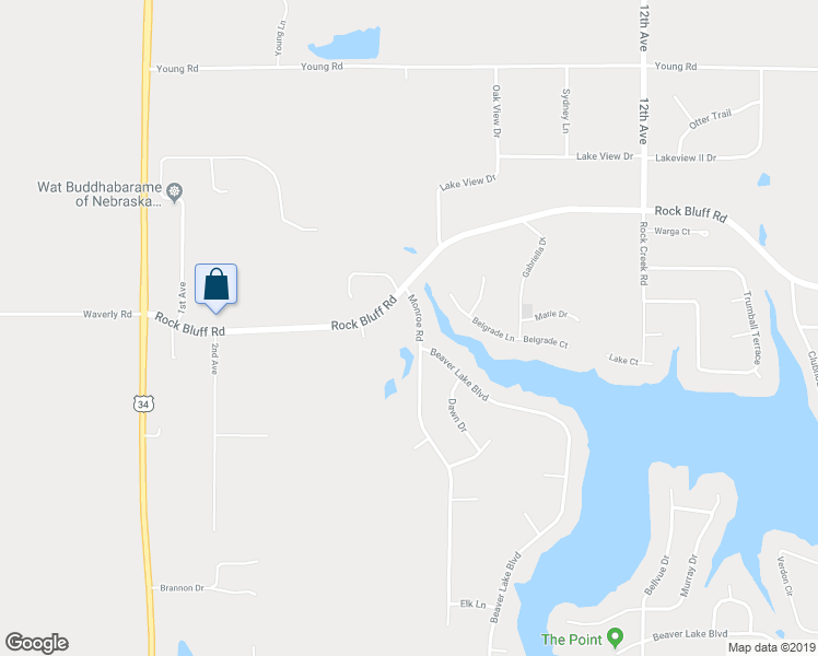 map of restaurants, bars, coffee shops, grocery stores, and more near 9614 Monroe Road in Plattsmouth