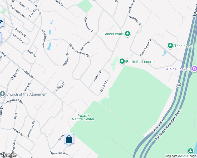 map of restaurants, bars, coffee shops, grocery stores, and more near 116 Truman Drive in Cresskill