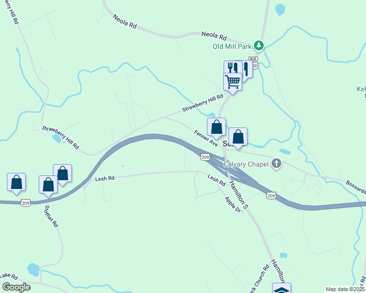 map of restaurants, bars, coffee shops, grocery stores, and more near 193 Lesh Road in Sciota