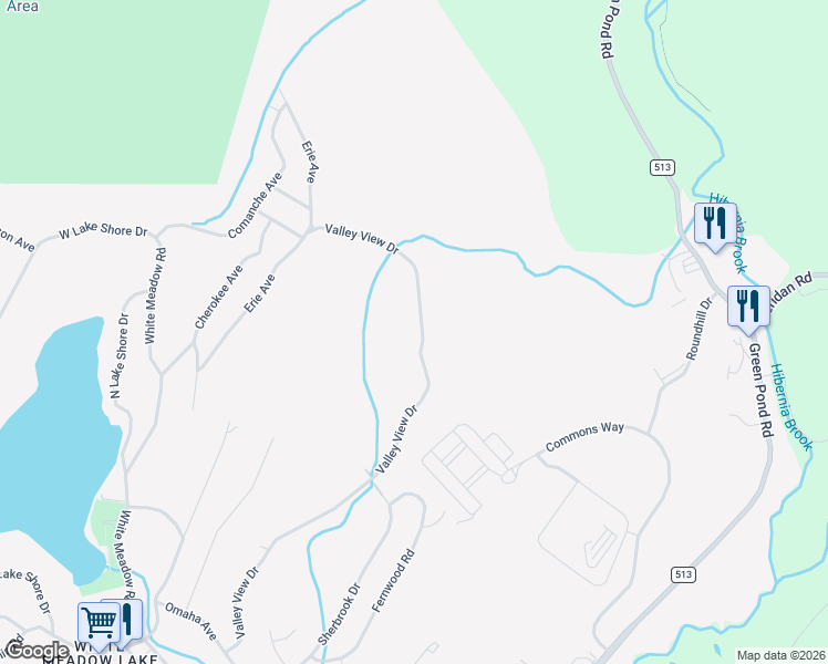 map of restaurants, bars, coffee shops, grocery stores, and more near 136 Valley View Drive in Rockaway