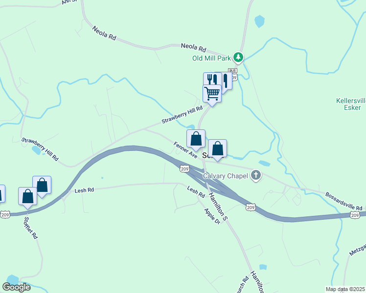 map of restaurants, bars, coffee shops, grocery stores, and more near 222 Fenner Avenue in Sciota