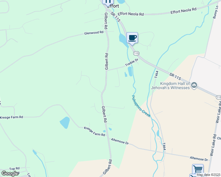 map of restaurants, bars, coffee shops, grocery stores, and more near 128 Mabel Lane in Effort
