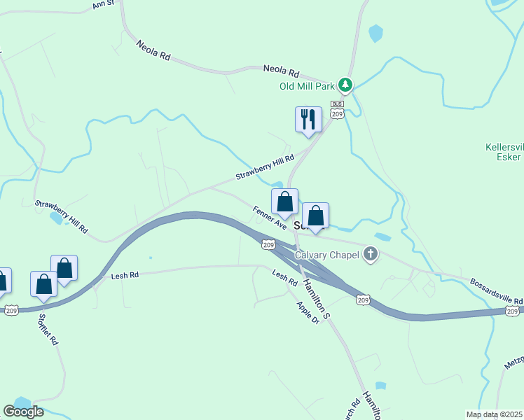 map of restaurants, bars, coffee shops, grocery stores, and more near 226 Fenner Avenue in Sciota