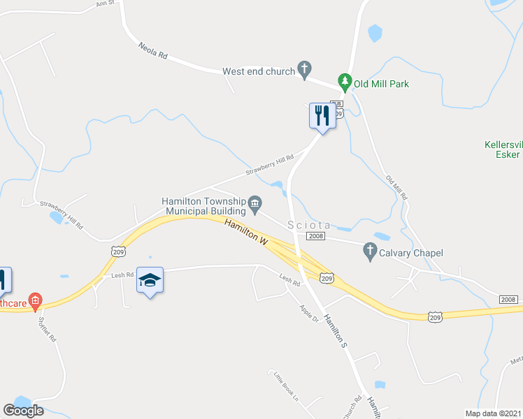 map of restaurants, bars, coffee shops, grocery stores, and more near 226 Fenner Avenue in Sciota