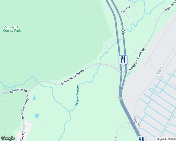 map of restaurants, bars, coffee shops, grocery stores, and more near 578 Berkshire Valley Road in Wharton