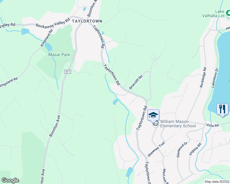 map of restaurants, bars, coffee shops, grocery stores, and more near 105 A Taylortown Road in Boonton